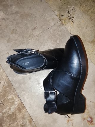 Botines Planos Negros Pull&Bear Talla 36
