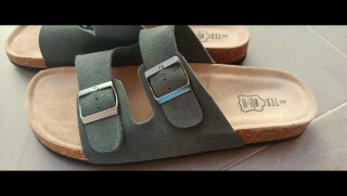 Sandalias hombre de Piel Gris Talla 44