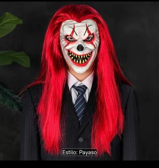 Careta Payaso Pelo Largo Halloween