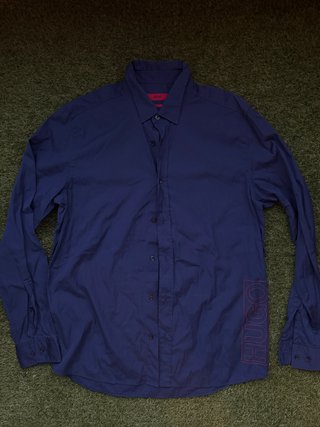Camisa HUGO Manga Larga Azul Marino