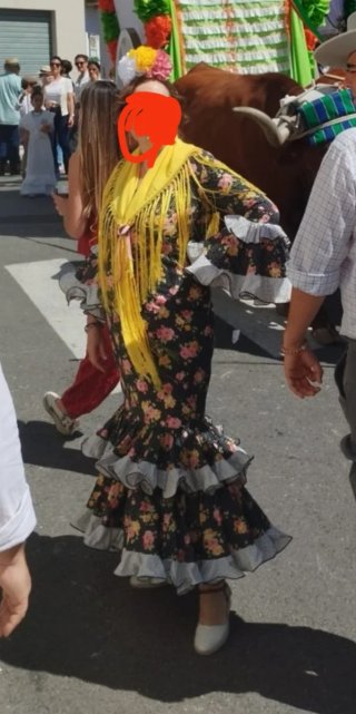 Traje Flamenca mujer Regalo mantón y flores