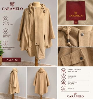 Abrigo Capa Caramelo Beige Talla 42