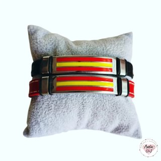Pulseras cuero bandera España