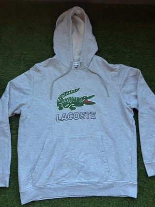 Sudadera Lacoste Gris con Capucha y Logo