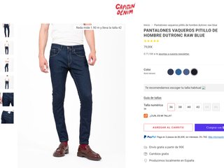 Vaqueros Capitan Denim Skinny Hombre
