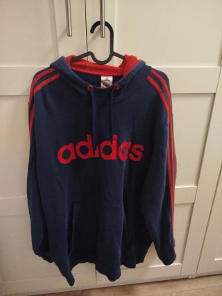 Sudadera Adidas Azul y Roja con Capucha XXL