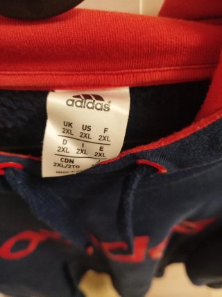Sudadera Adidas Azul y Roja con Capucha XXL