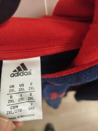 Sudadera Adidas Azul y Roja con Capucha XXL