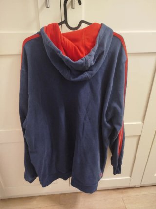 Sudadera Adidas Azul y Roja con Capucha XXL