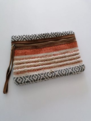 Bolso Dayaday Beige y Naranja Tejido
