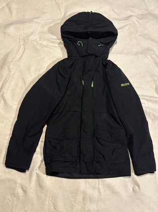Chaqueta Parka Hollister Negra Talla L