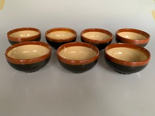 Juego Cuencos Cerámica Artesanía España Vintage 80