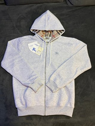 Felpa Burberry Grigia con Cappuccio - Taglia XXXL