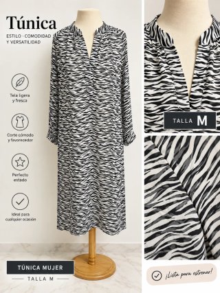 Túnica Estampado Animal Talla M