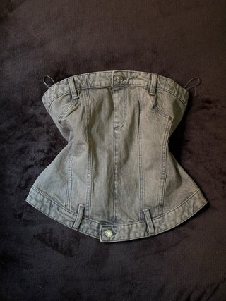 Corsé vaquero gris desgastado Zara Talla S