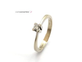 anillo oro 18k con piedra con diamante