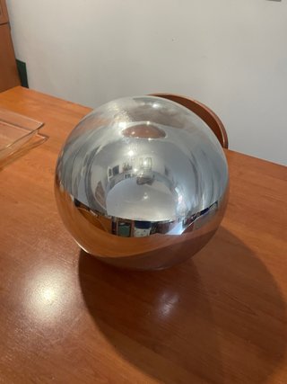 Tulipa lámpara bola espejo plateada y vidrio