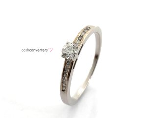 sortija oro 18k con piedra con diamante t. 13 (16,88 mm)