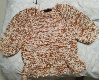 Jersey Zara M Marrón Manga Abullonada