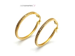 argollas oro 18k con piedra con circonita