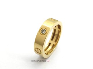 alianza oro 18k con piedra con circonita