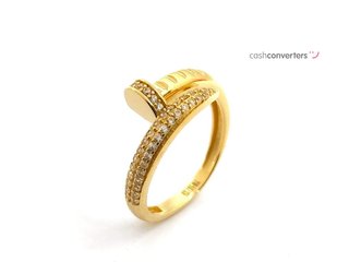 sortija oro 18k con piedra con circonita t. 16 (17,84 mm)