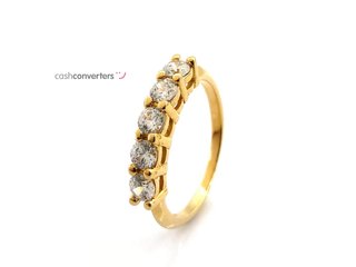 sortija oro 18k con piedra con circonita