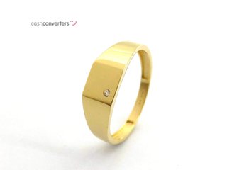 sello oro 18k con piedra con circonita t. 10 (15,92 mm)