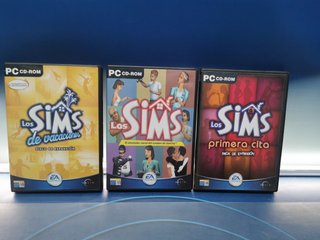 Los Sims, 3 juegos PC buen estado, descatalogados