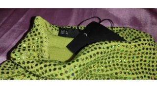 Vestido Lentejuelas Verde Lima Talla M