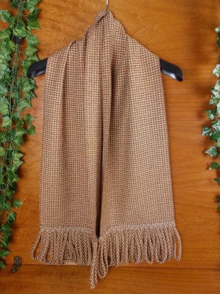 Sciarpa Beige Pied de Poule Marrone Lana Cotta