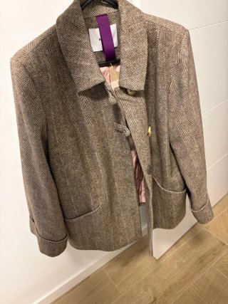 Abrigo con estampado de espiga