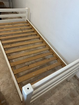 Cama individual blanca 90x180 cm