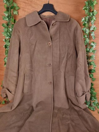 Cappotto Krizia Lana Vergine Marrone Vintage