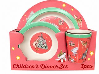 Set 3 Piezas Vajilla Infantil Navideña