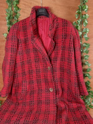 Cappotto Vintage Rosso Lana Cotta
