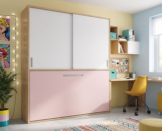 Cama abatible con armario Explora Lacada