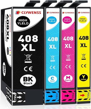 Clywenss 408L Cartucho de Tinta Pack de 4
