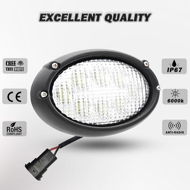 Hooma 40w Faro Led Ovalado Tractor 12V 24V 3200lm