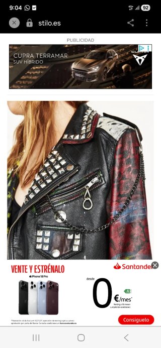 Chaqueta Biker Zara Cuero Tachuelas