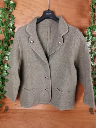 Cappotto Lana Cotta Grigio Verde Salvia