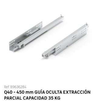 Guía Oculta Extracción Parcial 450mm