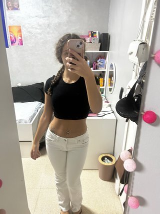 Pantalones blancos tiro bajo