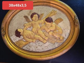 Decoración Ovalada Ángel Terracota 38x48x3,5
