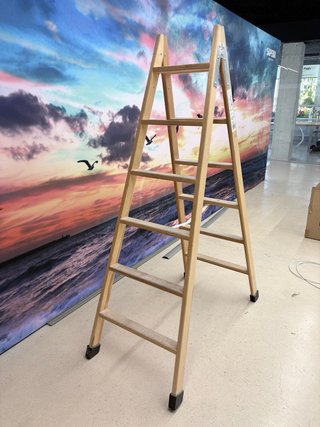 Escalera doble madera 6 peldaños
