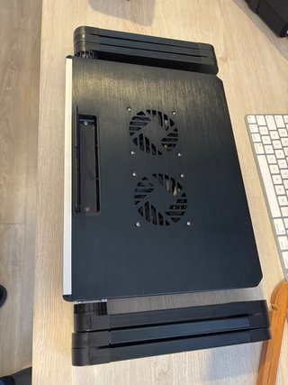 Soporte para portátil de aluminio con 2 ventilador