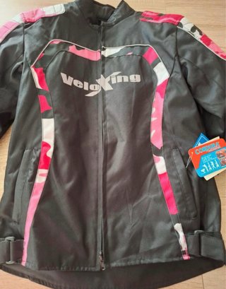 Chaqueta Moto Veloking Negra y Rosa Xs