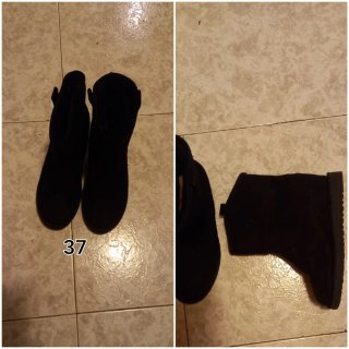 Botines de ante negros talla 37 Como nuevos.