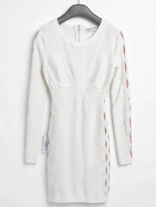 HERVÉ LÉGER ORIGINAL Blanco Bandage - Vestido Icon
