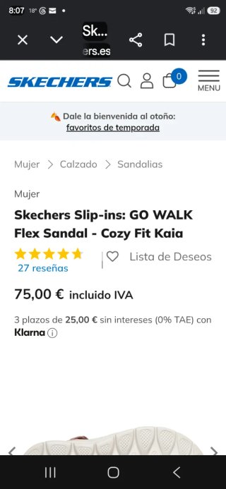 Sandalias Skechers Go Walk Mujer Talla 41